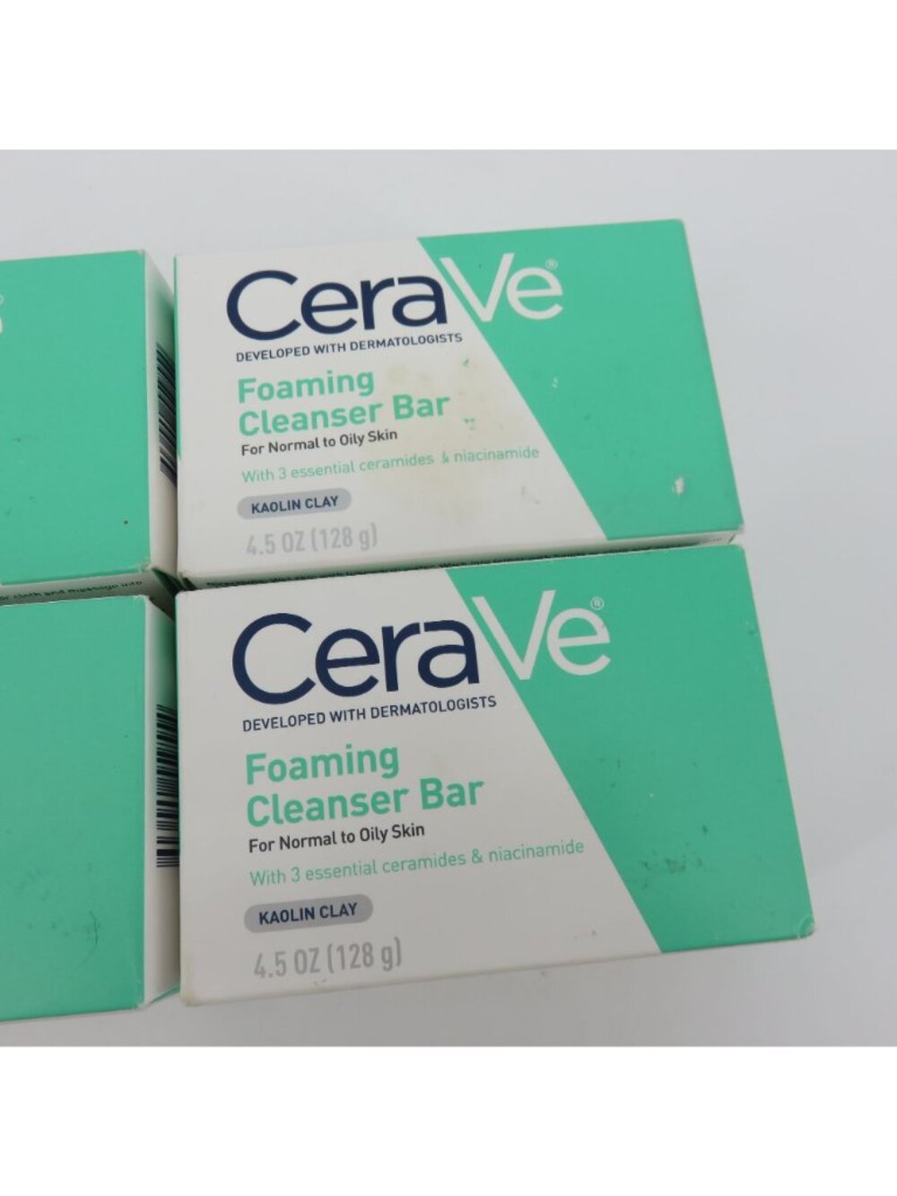 Cerave 4 Pack Foaming Cleanser Bar Normal to Oily Skin 4.5 Oz Kaolin Clay NEW - Picture 3 of 10